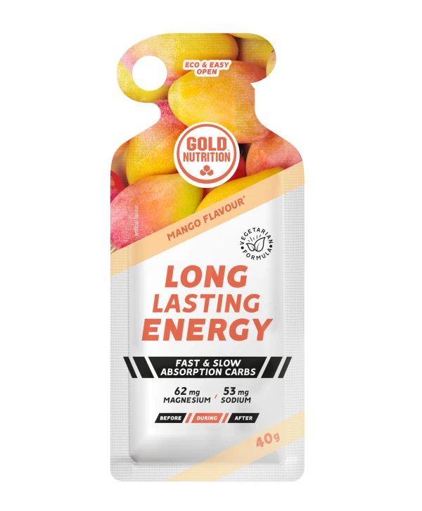 LONG LASTING GEL MANGO - 40 G-<p>Gel energizant pentru alergare cu un conținut de carbohidrați cu absorbție rapidă și lenă.</p>