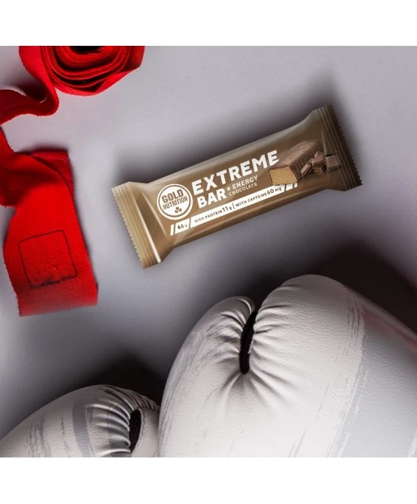 GoldNutrition Extreme Bar ciocolata 46 g-<p>Un baton care îṭi dă puterea necesară pentru a rezista la antrenamentele mai dificile. Extreme Bar este un baton proteic energizant cu carbohidraṭi, proteine şi vitamine, pentru a creşte nivelurile de energie, înainte, în timpul şi după antrenament.</p>