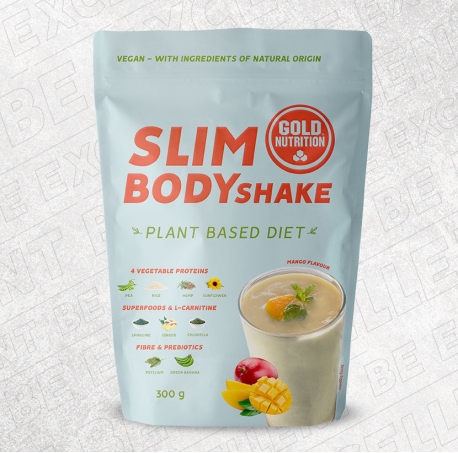 Shake proteic pentru slabit cu mango Slim Body, GoldNutrition, 300 g